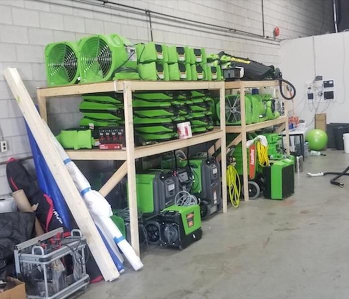 SERVPRO equipment in warehouse